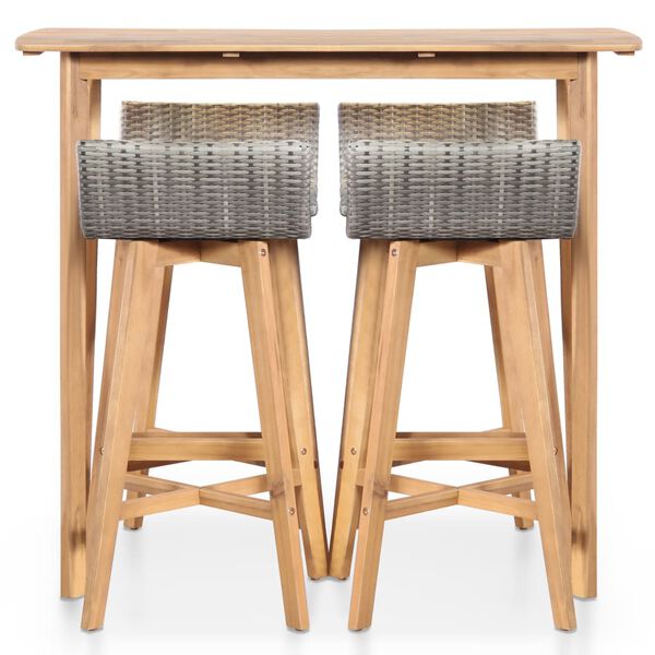 vidaXL Ensemble &agrave; manger d'ext&eacute;rieur 5 pcs Bois d'acacia solide