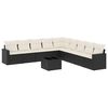 vidaXL Salon de jardin 10 pcs avec coussins noir r&eacute;sine tress&eacute;e