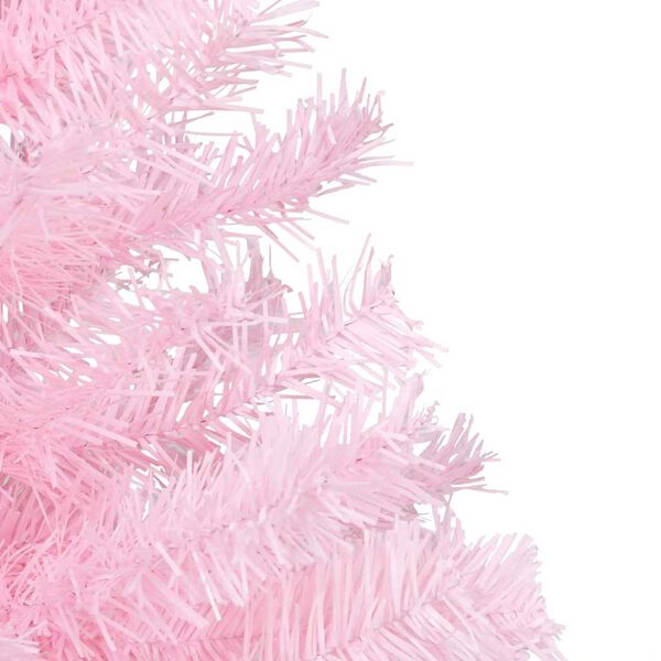 vidaXL Arbre de No&euml;l artificiel pr&eacute;-&eacute;clair&eacute; et boules rose 240 cm PVC