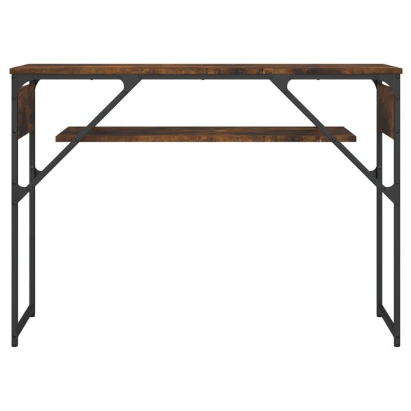 vidaXL Table console avec &eacute;tag&egrave;re ch&ecirc;ne fum&eacute; 105x30x75 cm