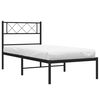 vidaXL Cadre de lit m&eacute;tal sans matelas avec t&ecirc;te de lit noir 100x200cm