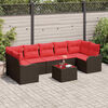 vidaXL Ensemble de Canapés avec coussin 8 pcs Marron polyrotin