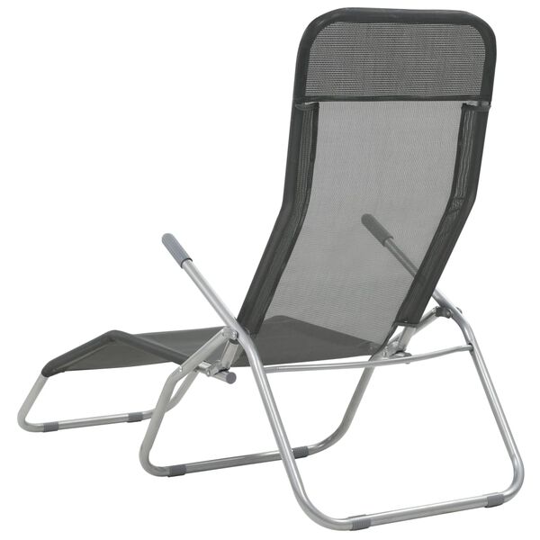 vidaXL Chaises longues pliables lot de 2 Textilène Anthracite