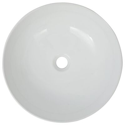 vidaXL Lavabo rond en céramique blanc 41x13 cm
