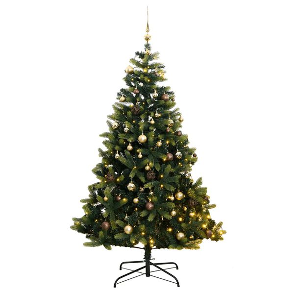 vidaXL Sapin de No&euml;l artificiel articul&eacute; 300 LED et boules 210 cm