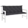 vidaXL Coussin de banc de jardin noir 150x(50+50)x7 cm tissu oxford