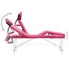 vidaXL Table de massage pliable 4 zones Aluminium Rose