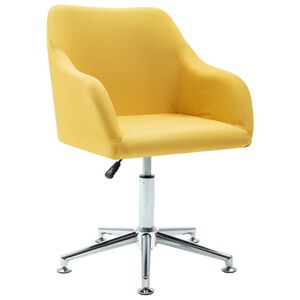 vidaXL Chaise pivotante de bureau Jaune Tissu