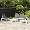vidaXL Salon de jardin 4 pcs avec coussins Plastique Blanc