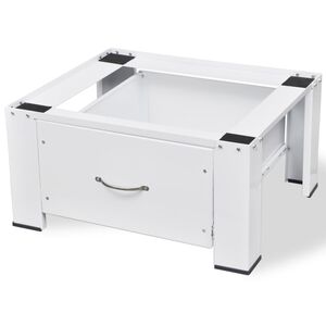 vidaXL Socle avec tiroir pour machine &agrave; laver Blanc