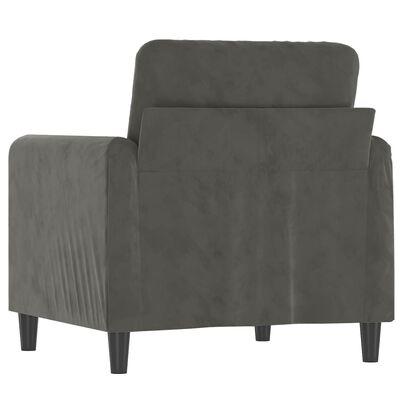 vidaXL Fauteuil Gris foncé 60 cm Velours