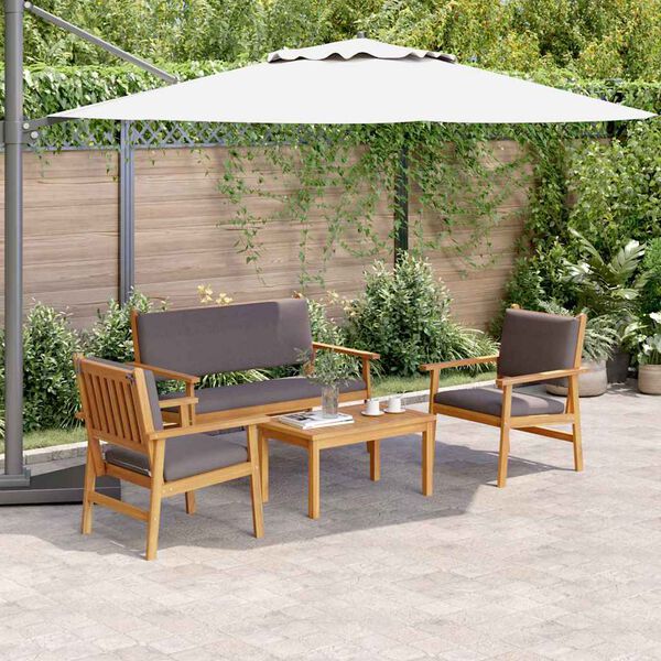 vidaXL Ensemble de canap&eacute; de jardin 4 pcs Marron 120 x 65,5 x 79 cm