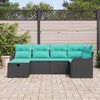 vidaXL Ensemble de canap&eacute; de jardin avec coussin 6 pcs Noir Poly rotin