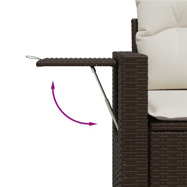 vidaXL Salon de jardin avec coussins 7 pcs marron résine tressée