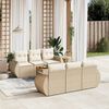 vidaXL Salon de jardin avec coussins 7 pcs beige r&eacute;sine tress&eacute;e