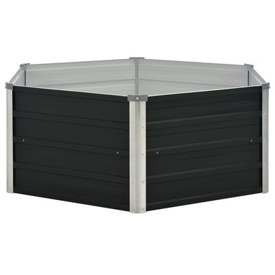 vidaXL Jardinière surélevée Anthracite 129x129x45 cm Acier galvanisé