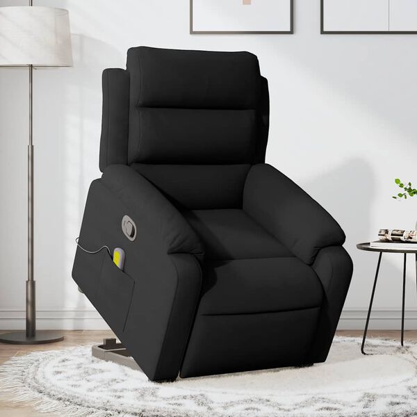 vidaXL Fauteuil inclinable de massage noir velours