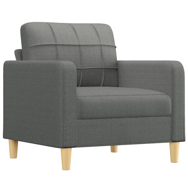 vidaXL Fauteuil avec repose-pied Gris fonc&eacute; 60 cm Tissu