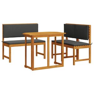vidaXL Ensemble bistro de jardin 3 pcs Marron Bois d'Acacia Massif