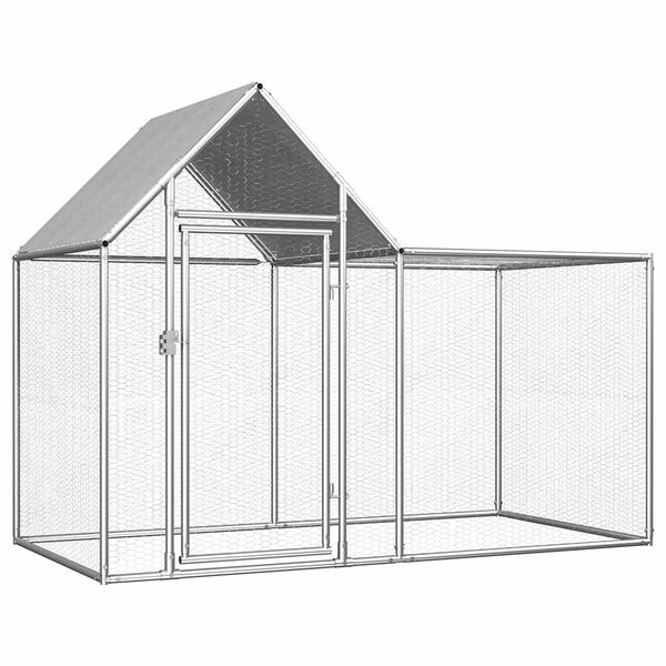 vidaXL Poulailler 2 x 1 x 1,5 m Acier galvanis&eacute;