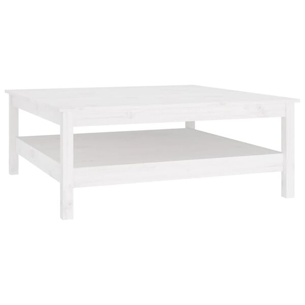vidaXL Table basse blanche 100 x 100 x 40 cm Bois de pin massif