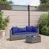 vidaXL Salon de jardin 4 pcs avec coussins gris r&eacute;sine tress&eacute;e