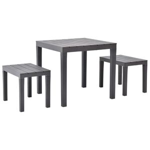 vidaXL Table de jardin avec 2 bancs Plastique Marron