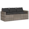 vidaXL Ensemble &agrave; manger de jardin et coussins 2 pcs gris rotin