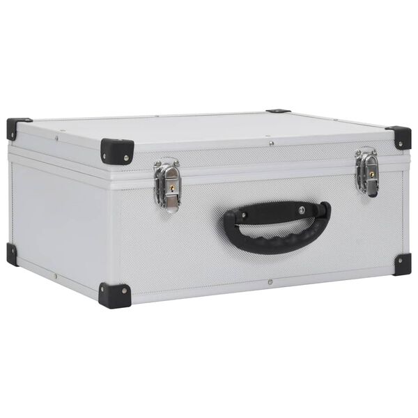 vidaXL &Eacute;tui de CD pour 60 CD Aluminium ABS Argent&eacute;