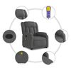 vidaXL Fauteuil inclinable de massage gris fonc&eacute; tissu