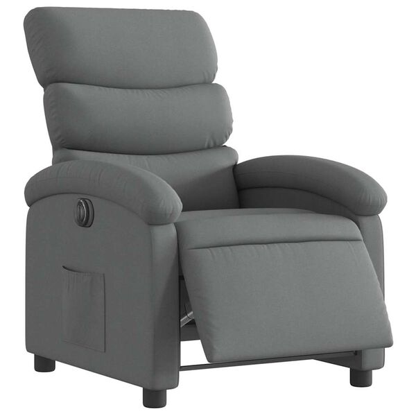 vidaXL Fauteuil inclinable &eacute;lectrique gris fonc&eacute; tissu