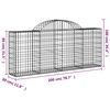 vidaXL Paniers &agrave; gabions arqu&eacute;s 4 pcs 200x30x80/100 cm Fer galvanis&eacute;