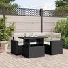 vidaXL Salon de jardin 5 pcs avec coussins noir r&eacute;sine tress&eacute;e