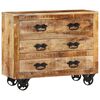 vidaXL Buffet avec 3 tiroirs 80x30x65 cm bois de manguier brut massif