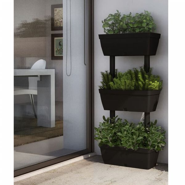 vidaXL Jardini&egrave;res 3 pcs 100 cm Anthracite