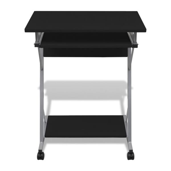 vidaXL Bureau d'ordinateur compact avec plateau &agrave; clavier Noir