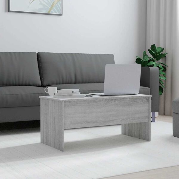 vidaXL Table basse Sonoma gris 102x50,5x46,5 cm Bois d'ing&eacute;nierie