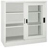vidaXL Armoire &agrave; portes coulissantes Gris clair 90x40x90 cm Acier