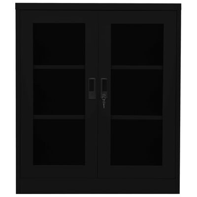 vidaXL Armoire de bureau Noir 90x40x105 cm Acier