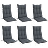 vidaXL Coussins de chaise &agrave; dossier haut lot de 6 anthracite