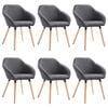 vidaXL Chaises &agrave; manger lot de 6 gris fonc&eacute; tissu