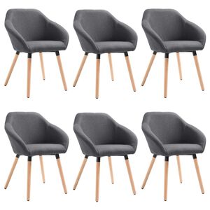 vidaXL Chaises &agrave; manger lot de 6 gris fonc&eacute; tissu