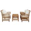 vidaXL Salon de jardin 4 pcs avec coussins Bois d'acacia solide