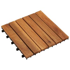 vidaXL Carreaux de terrasse 30x30 cm 10 pcs Acacia Motif vertical