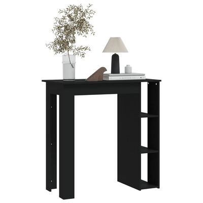 vidaXL Table de bar avec étagère Noir 102x50x103,5cm Bois d'ingénierie