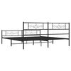 vidaXL Cadre de lit métal sans matelas avec pied de lit noir 183x213cm