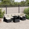 vidaXL Salon de jardin 8 pcs avec coussins noir r&eacute;sine tress&eacute;e