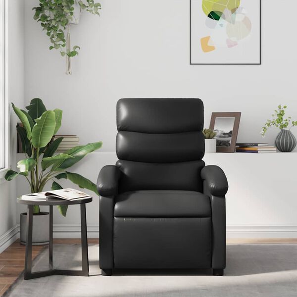 vidaXL Fauteuil inclinable Noir Similicuir