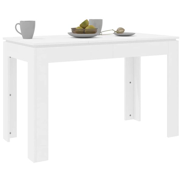vidaXL Table de salle &agrave; manger Blanc 120x60x76 cm Bois d'ing&eacute;nierie