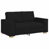 vidaXL Canapé 3 pcs Noir Tissu en lin mélangé